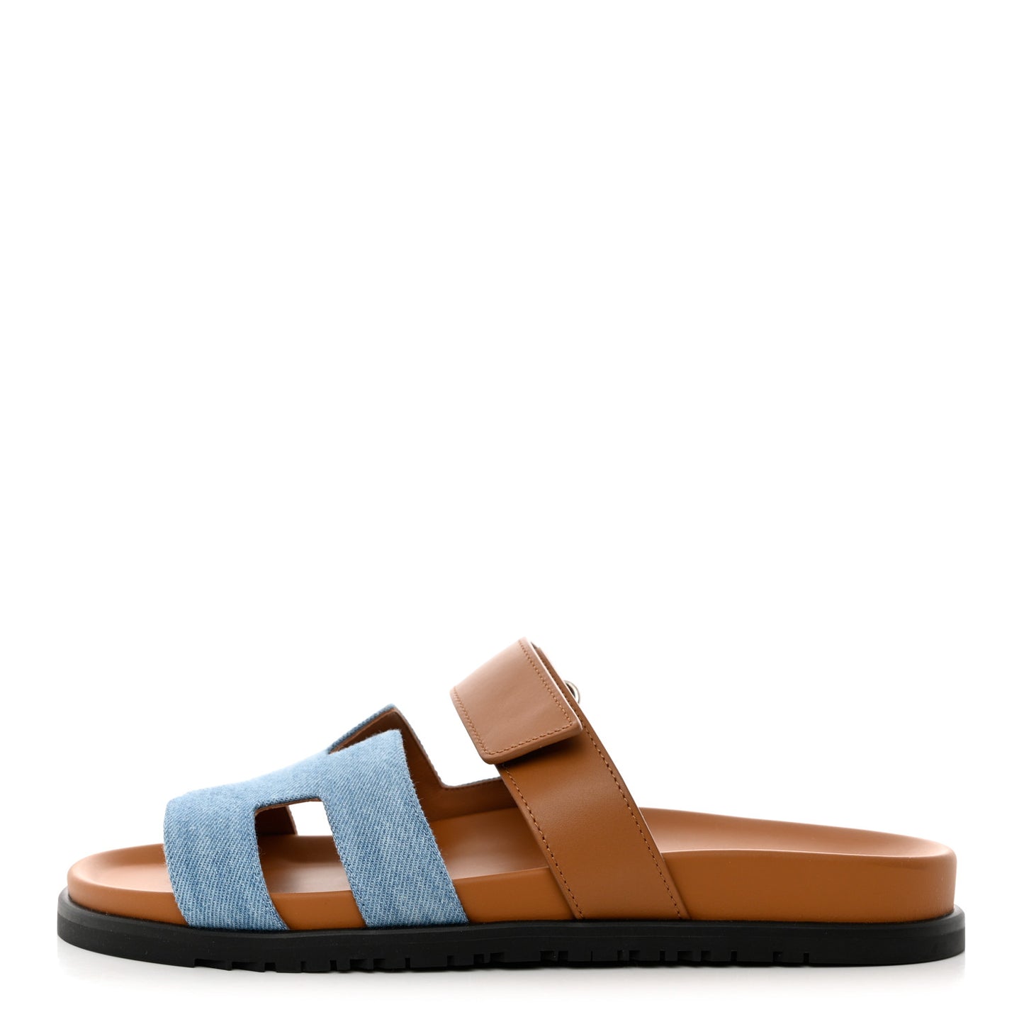 Denim Calfskin Womens Chypre Sandals 41 Bleu Clair Naturel