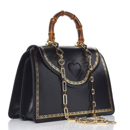 Gucci Calfskin Bamboo Medium Thiara Top Handle Bag Black 3 of 14