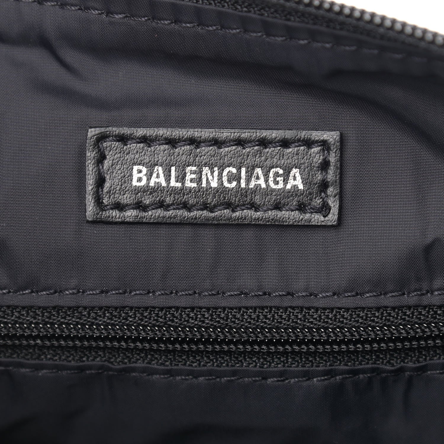 Balenciaga Recycled Sport Nylon Logo Embroidered Wheel Sling Bag Black White 6 of 9