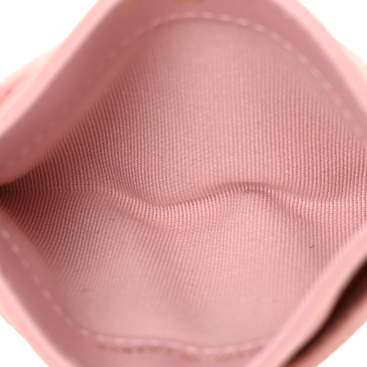 Caviar Quilted Card Holder Light Pink