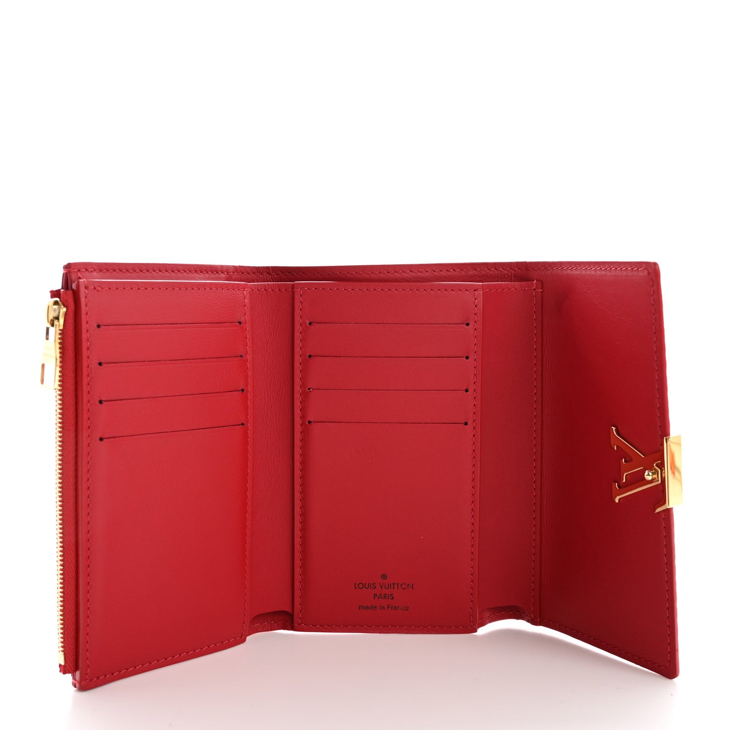 Taurillon Capucines Compact Wallet Rubis