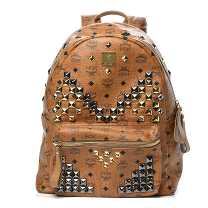 MCM Visetos Studded Medium Stark M Backpack Cognac 1 of 8