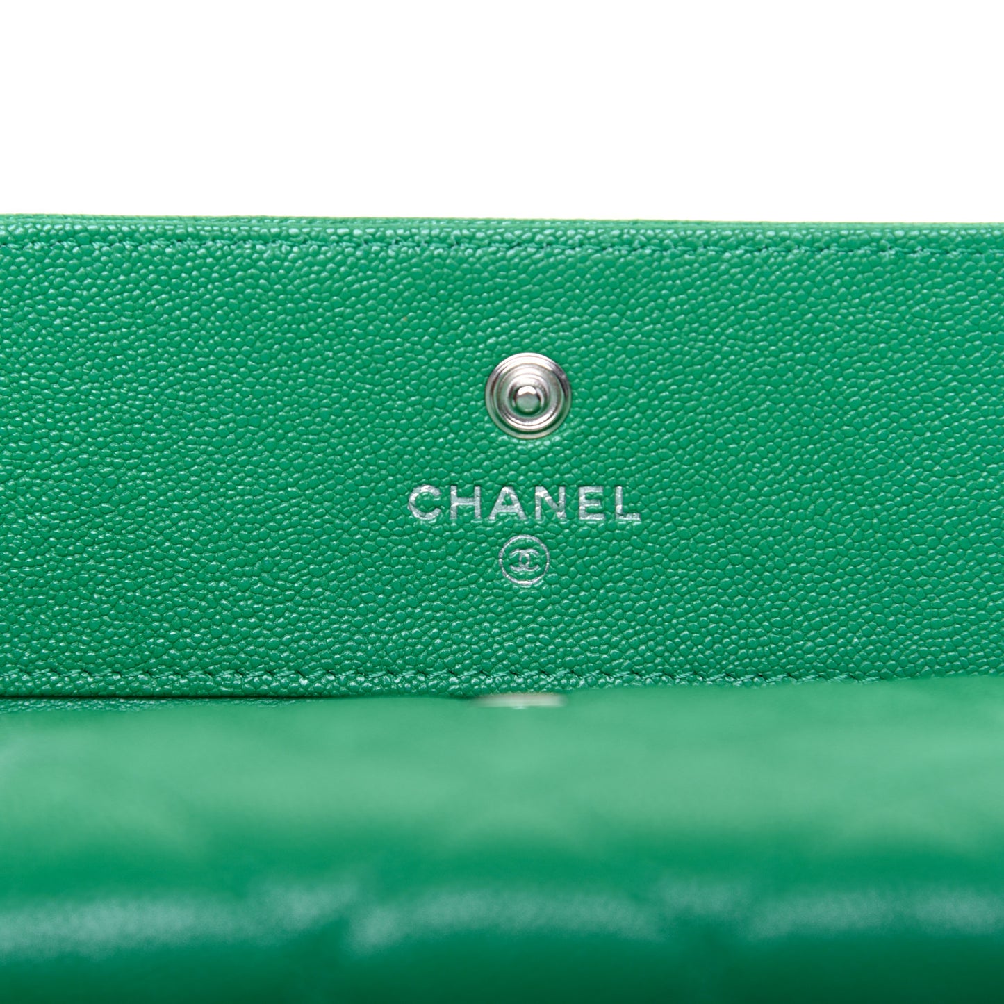 Caviar Quilted Compact Boy Wallet Green