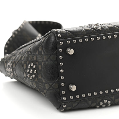 Christian Dior Calfskin Studded Flower Medium Lady Dior Black 7 of 13