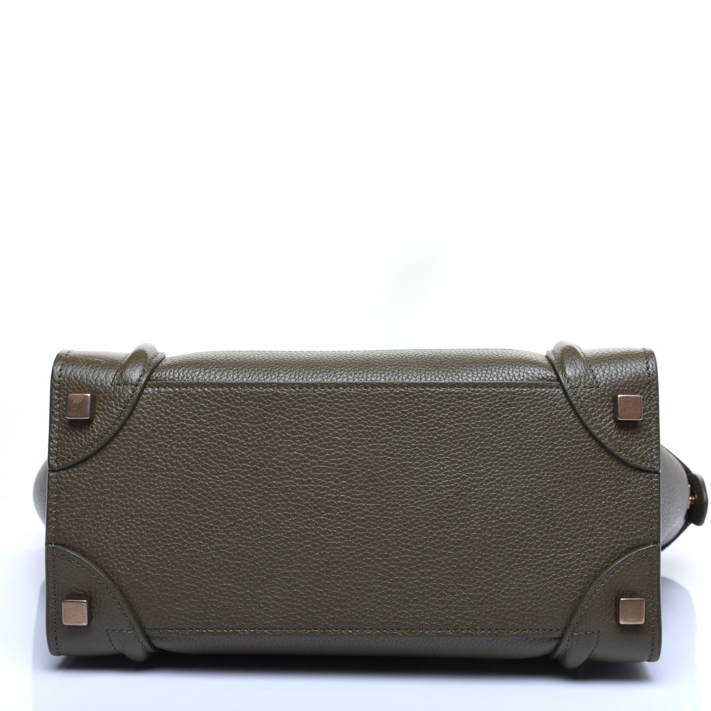 Drummed Calfskin Micro Luggage Dark Olive