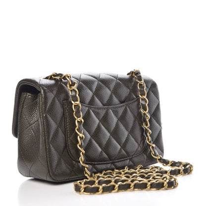 Chanel Caviar Quilted Mini Rectangular Flap Dark Green 3 of 11