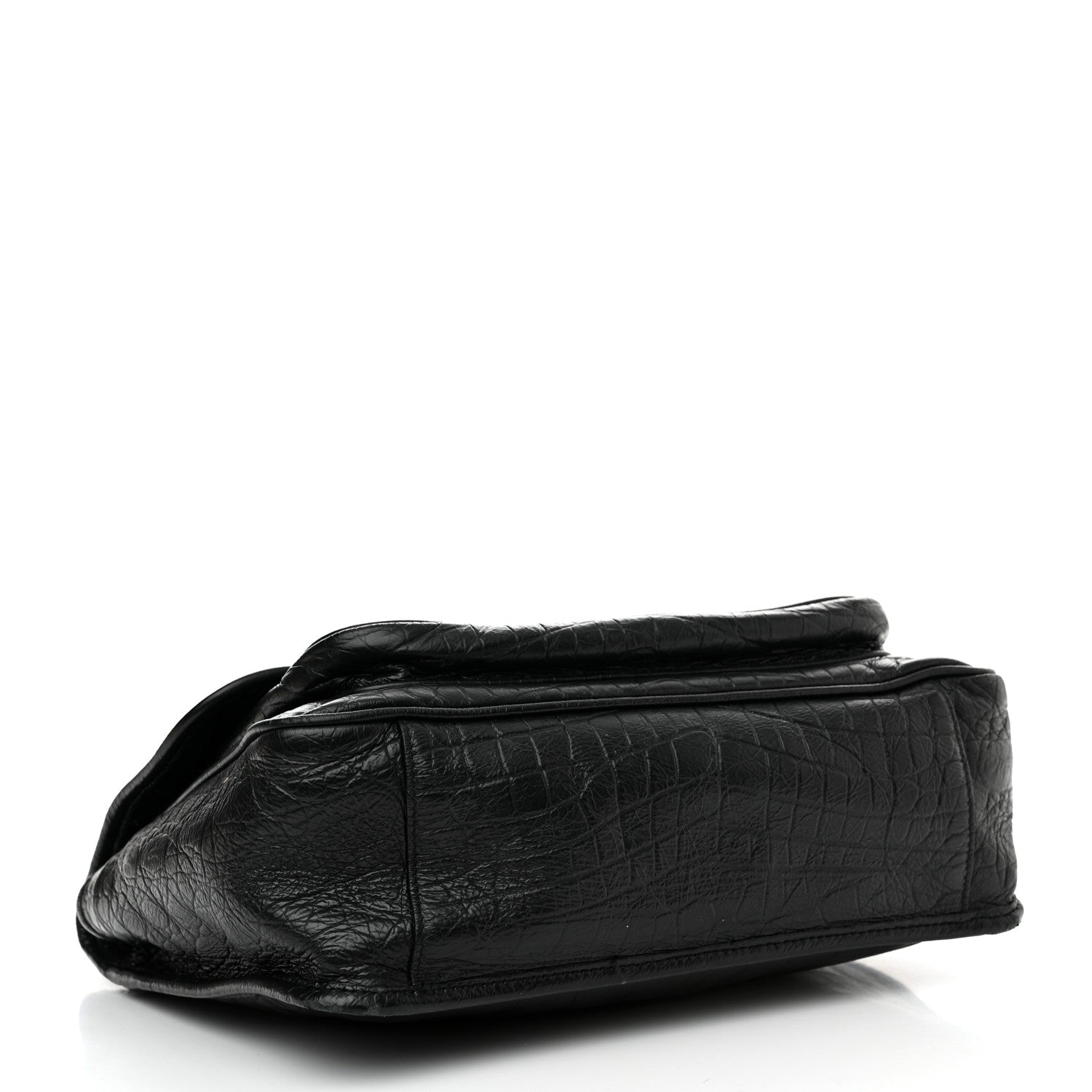 Saint Laurent Crocodile Embossed Lambskin Monogram Medium Niki Chain Satchel Black 4 of 11