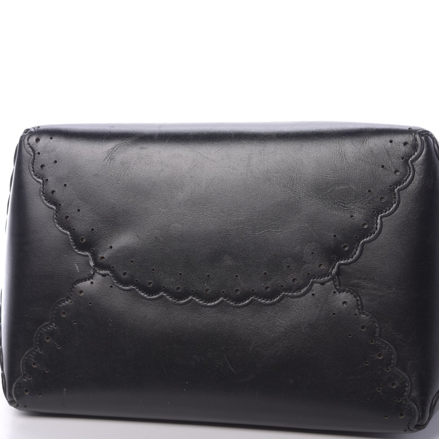 Calfskin Scalloped Trim Cabas MM Black
