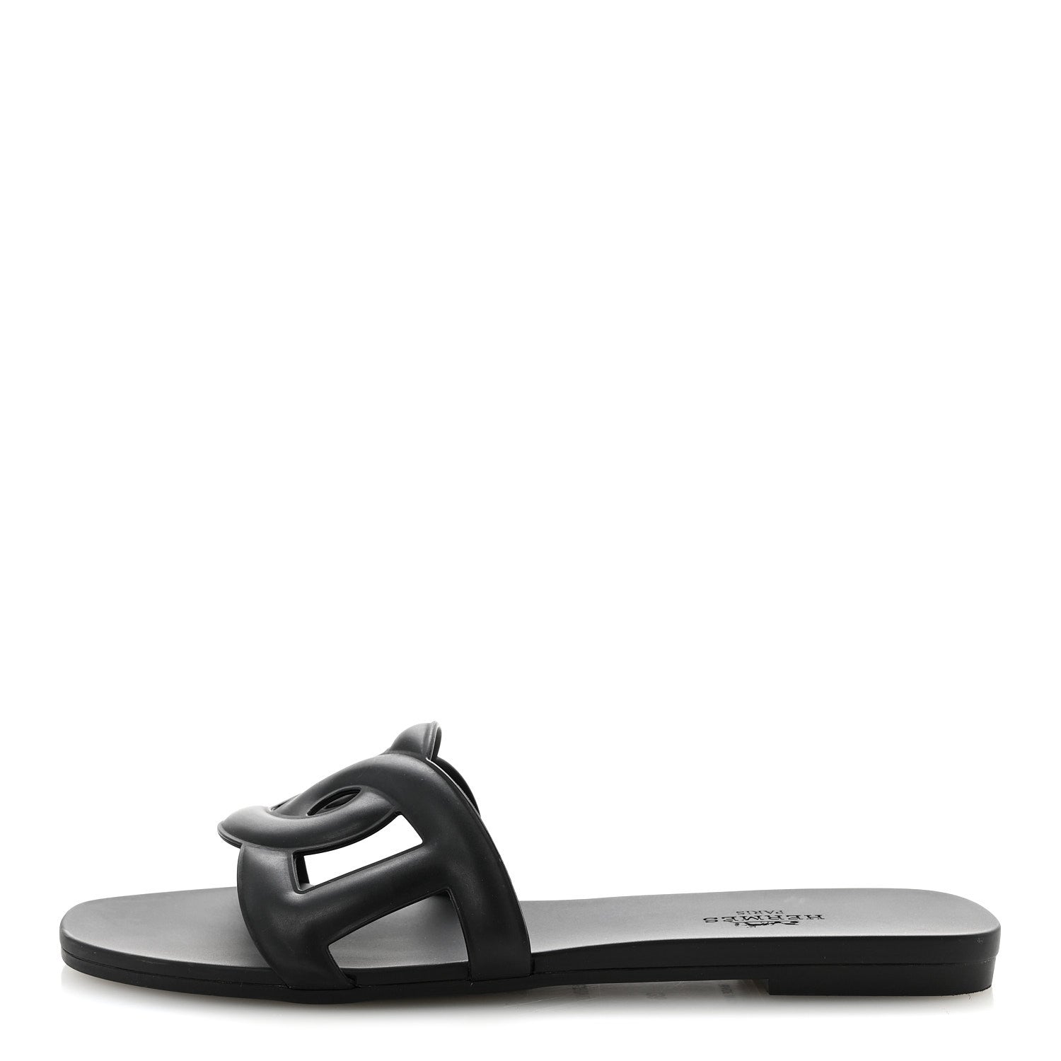 Hermes Rubber Aloha Sandals 36 Black 1 of 12