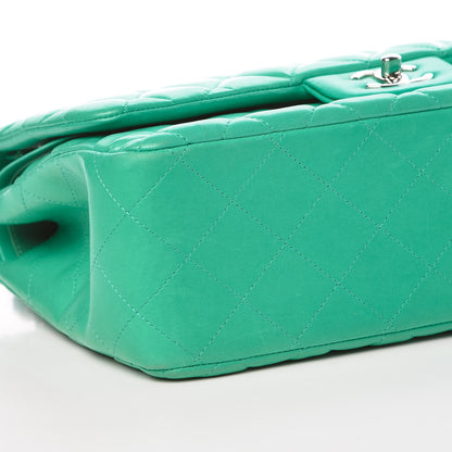 Chanel Lambskin Quilted Jumbo Double Flap Green 11 of 13