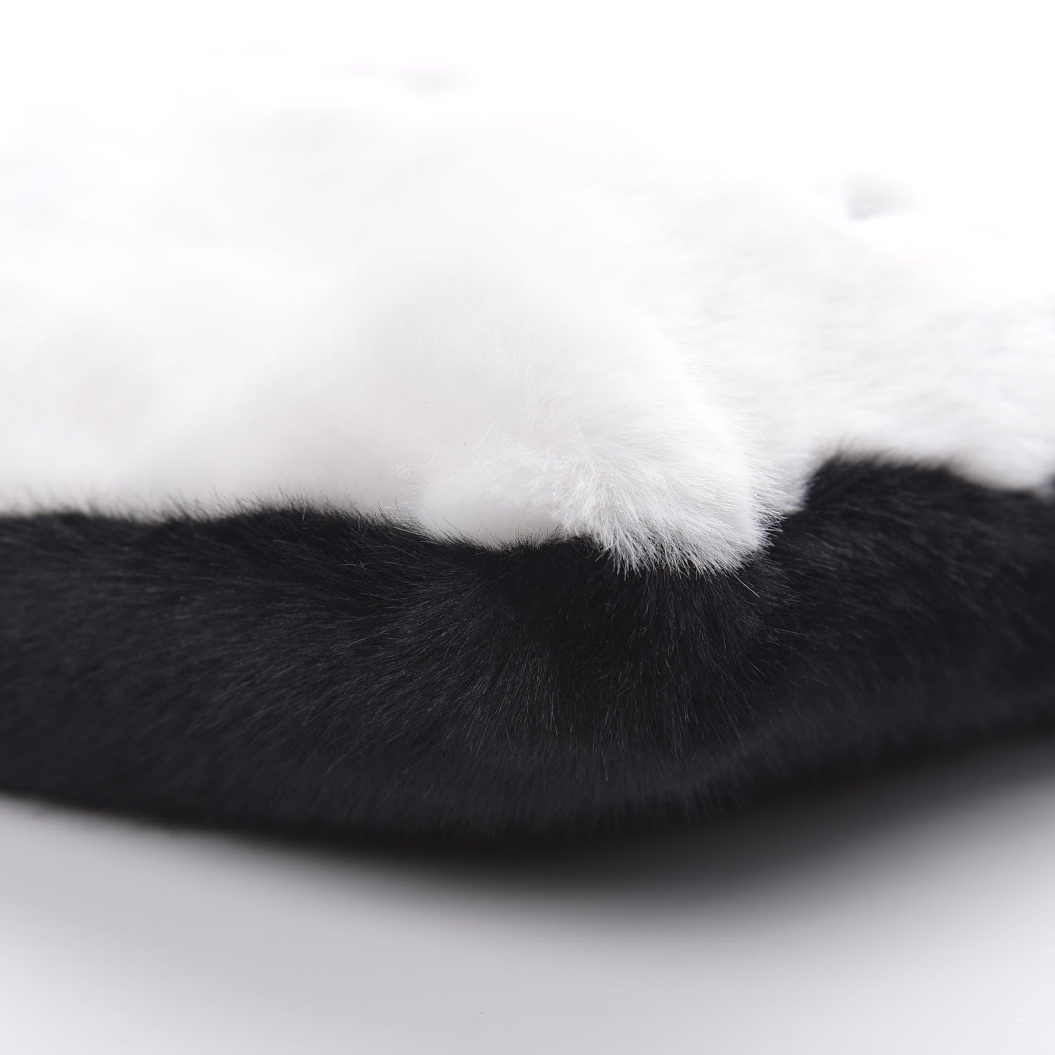 Givenchy Faux Fur Two Tone Large GV3 Pouch Wristlet Black White 9 of 9