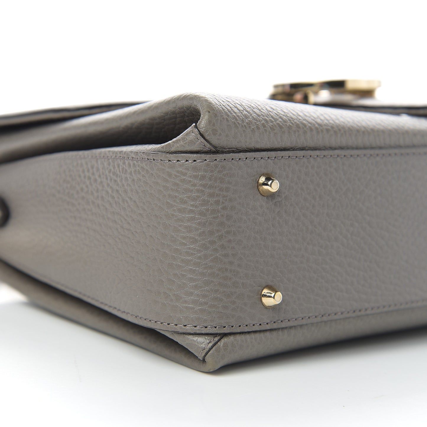 Dollar Calfskin Interlocking G Top Handle Shoulder Bag Loess