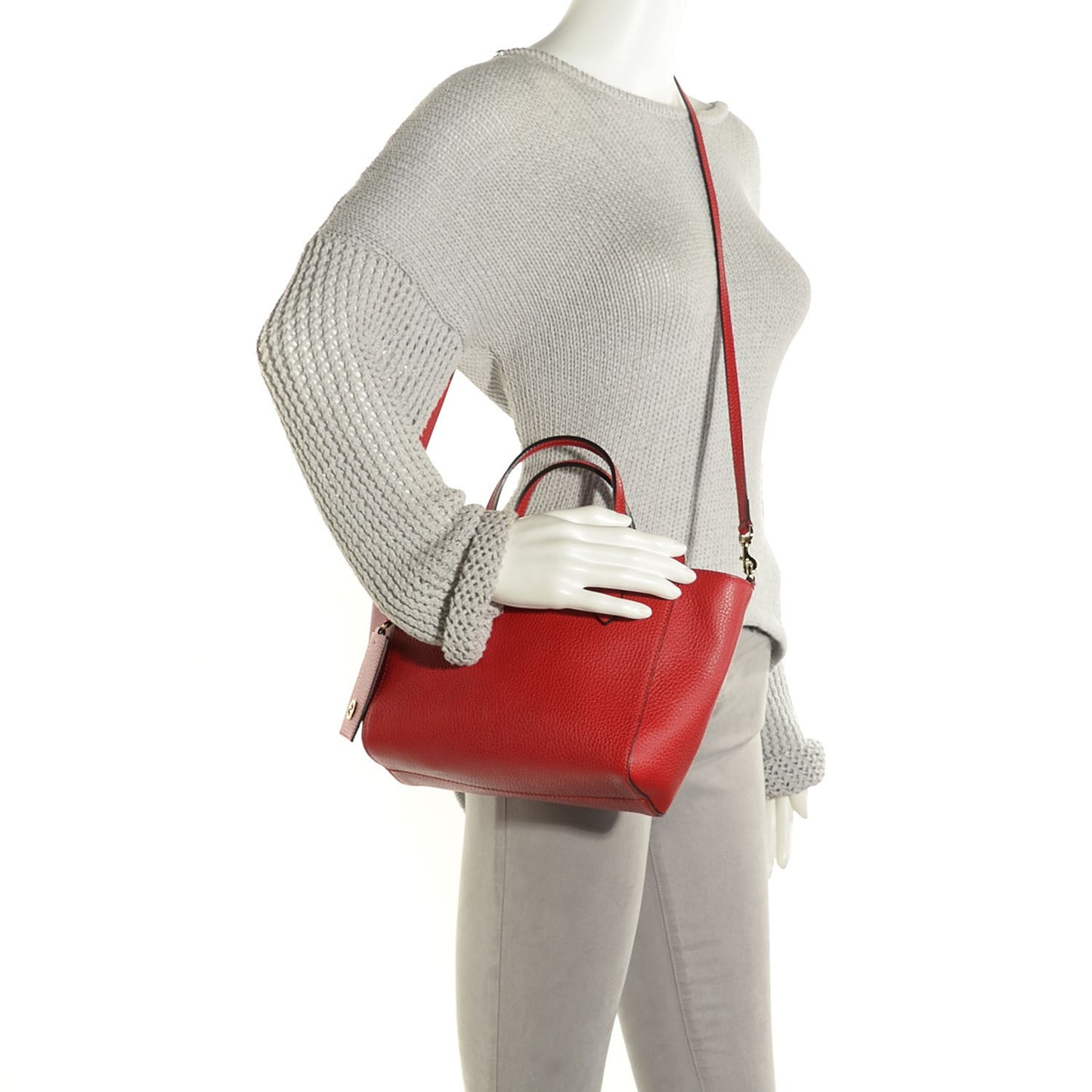 Dollar Calfskin MIni Swing Top Handle Bag Tabasco