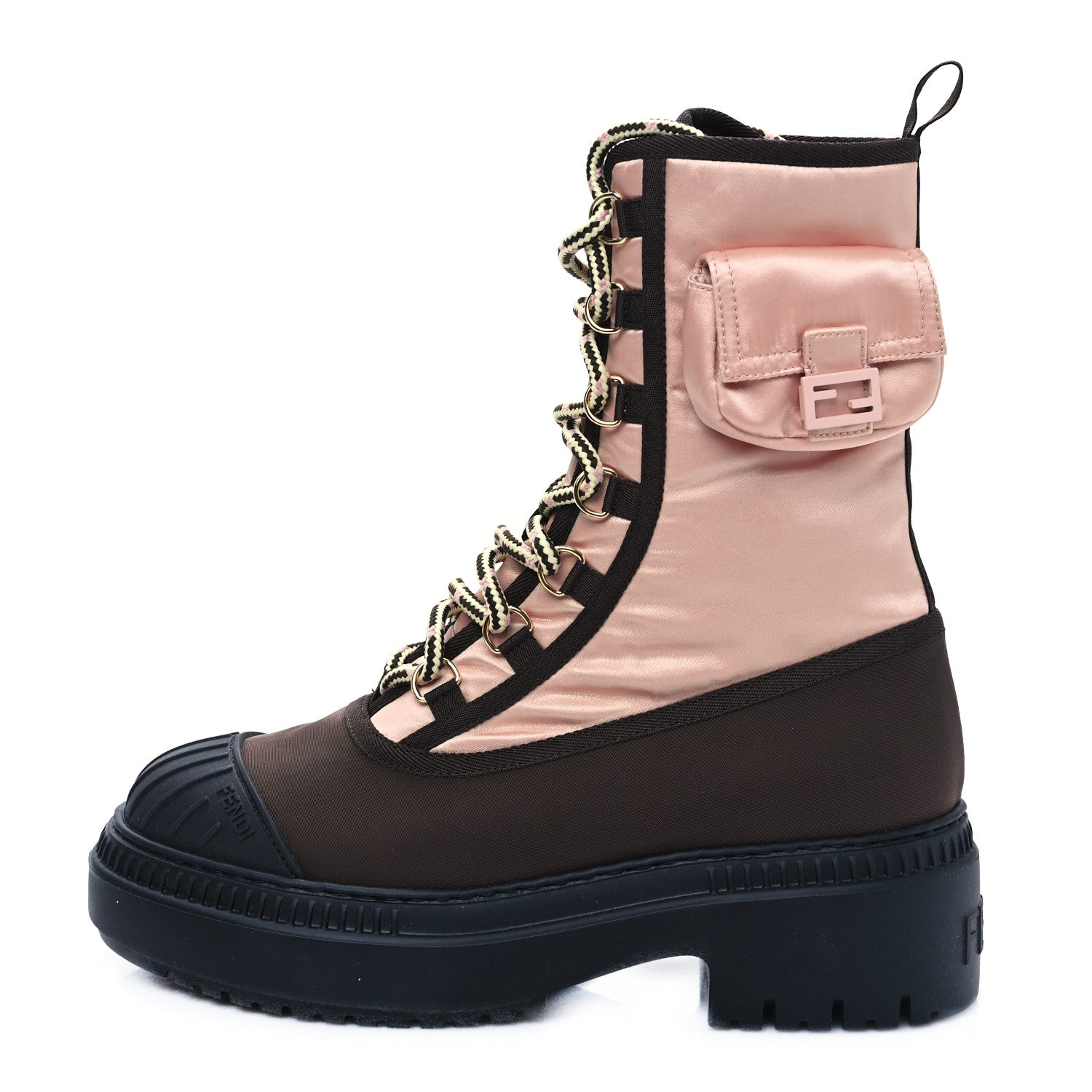 Fendi Nylon Baguette Domino 50mm Biker Boots 36.5 Baby Pink Nolita 1 of 6