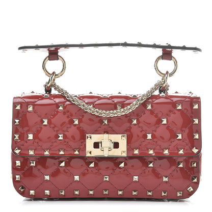 Valentino Garavani Patent Small Rockstud Spike Shoulder Bag Rosso Valentino 1 of 10