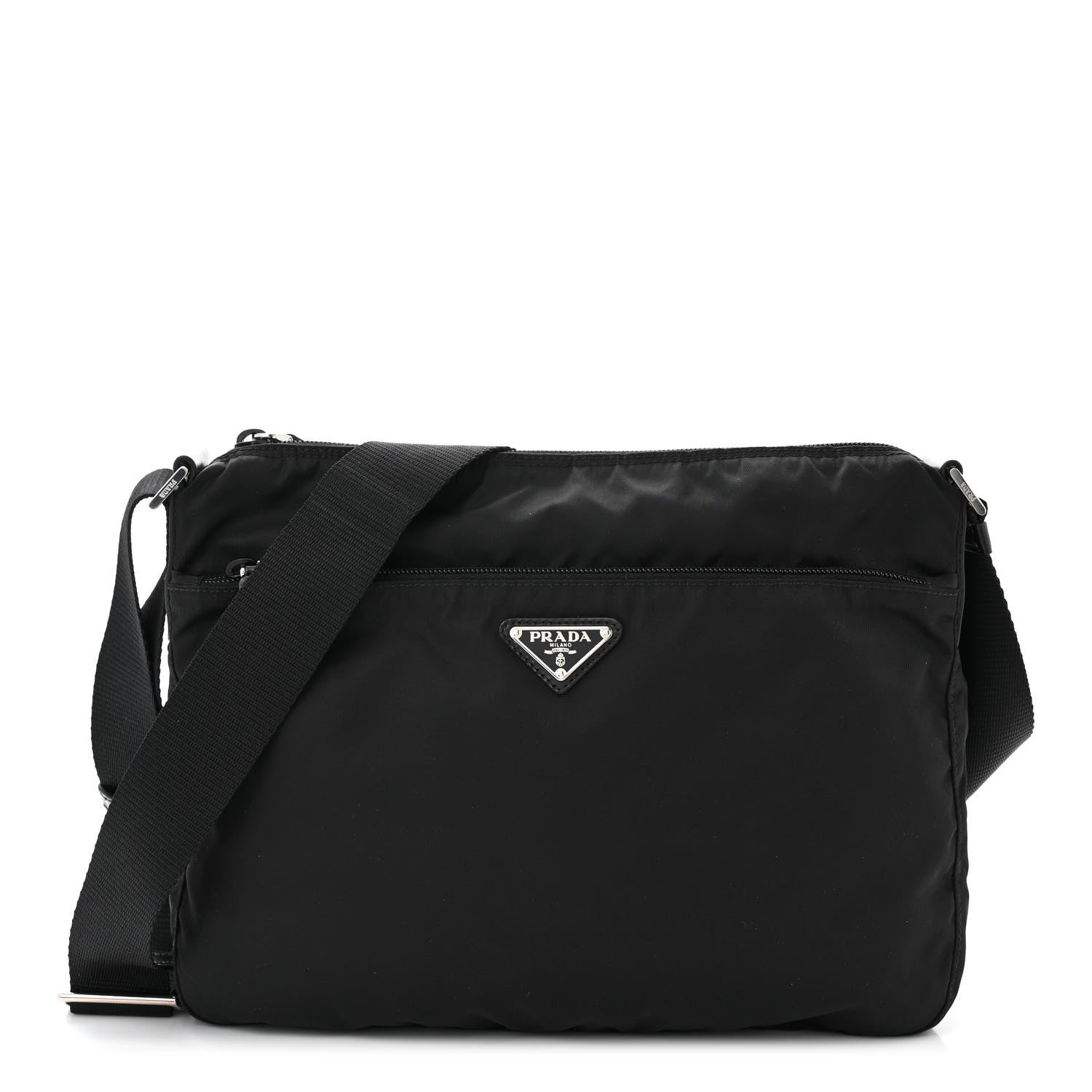 Prada Tessuto Nylon Messenger Bag Black 1 of 10