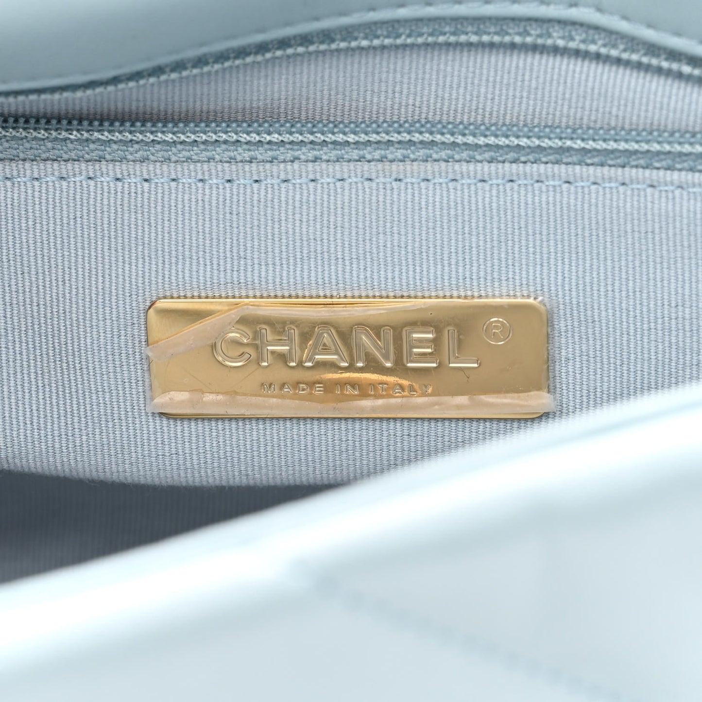 Lambskin Quilted Medium Chanel 19 Flap Light Blue