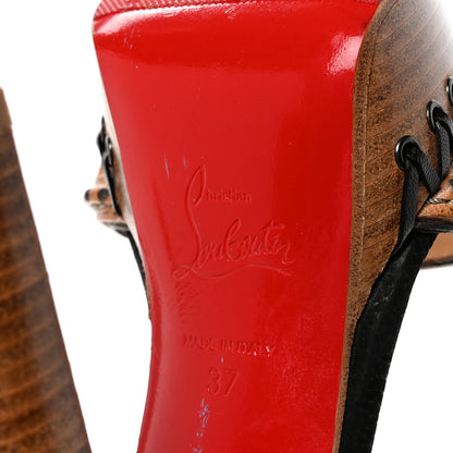 Christian Louboutin Suede Calfskin Trepi 140 Platform Sandals 37 Black 7 of 9