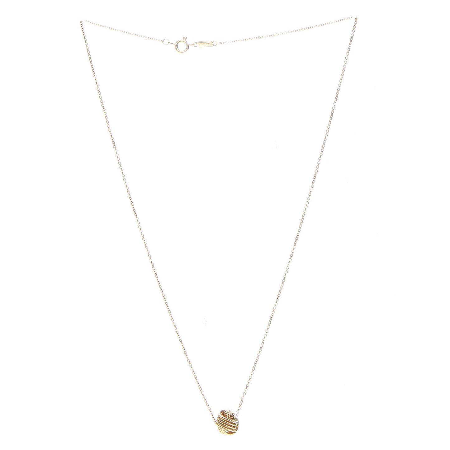 18K Yellow Gold Twist Knot Pendant Necklace
