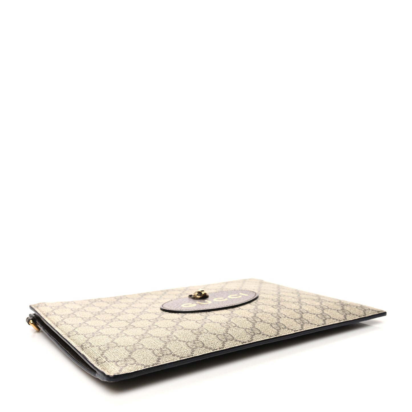 GG Supreme Monogram Neo Vintage Zip Wristlet Pouch Beige New Acero Crop
