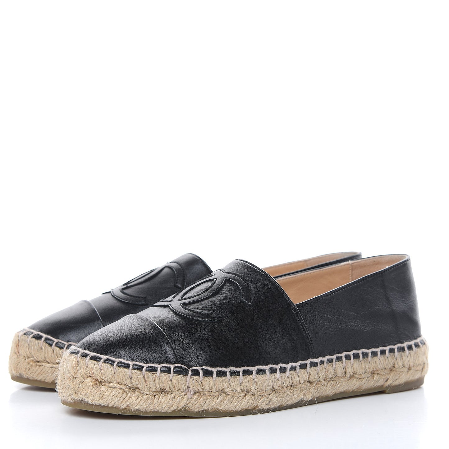 Lambskin CC Espadrilles 36 Black