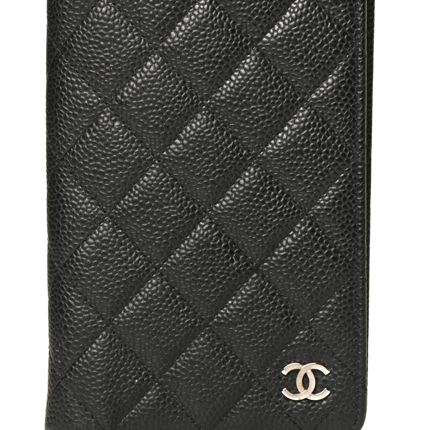 Caviar Quilted Medium Agenda Cover Black