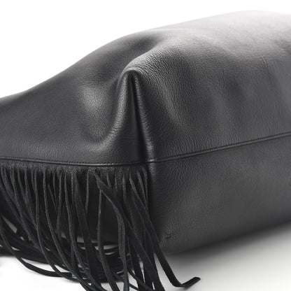 Saint Laurent Calfskin Large Fringe Shopping Tote Black 6 of 13