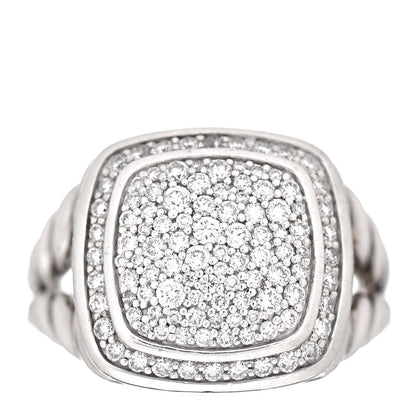 David Yurman Sterling Silver Diamond 14mm Albion Pave Ring 51 5.75 1 of 4