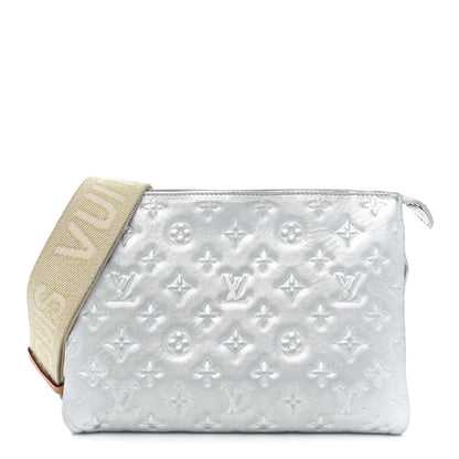 Louis Vuitton Metallic Lambskin Embossed Monogram Coussin PM Silver 1 of 11