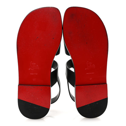 Christian Louboutin Calfskin Mens Chambeliss Sandals 41 Black 6 of 9