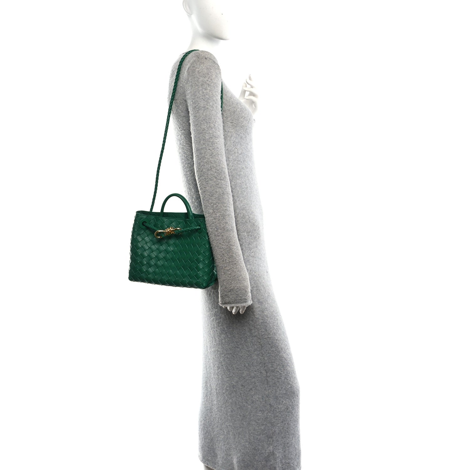 Bottega Veneta Nappa Intrecciato Small Andiamo Shoulder Bag Jungle 2 of 12