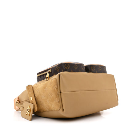 Louis Vuitton Grained Cowhide Monogram Hobo Cargo Beige 4 of 9