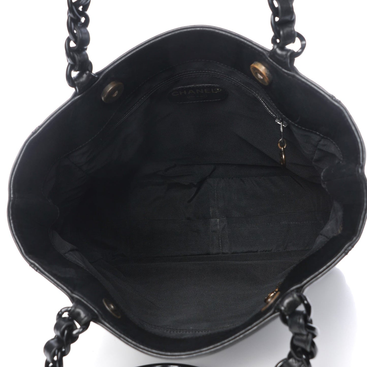 Lambskin Chain Small CC Tote Black