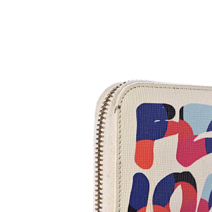 Fendi Vitello Elite Fendi Roma Simply Zip Around Wallet White Multicolor 9 of 11