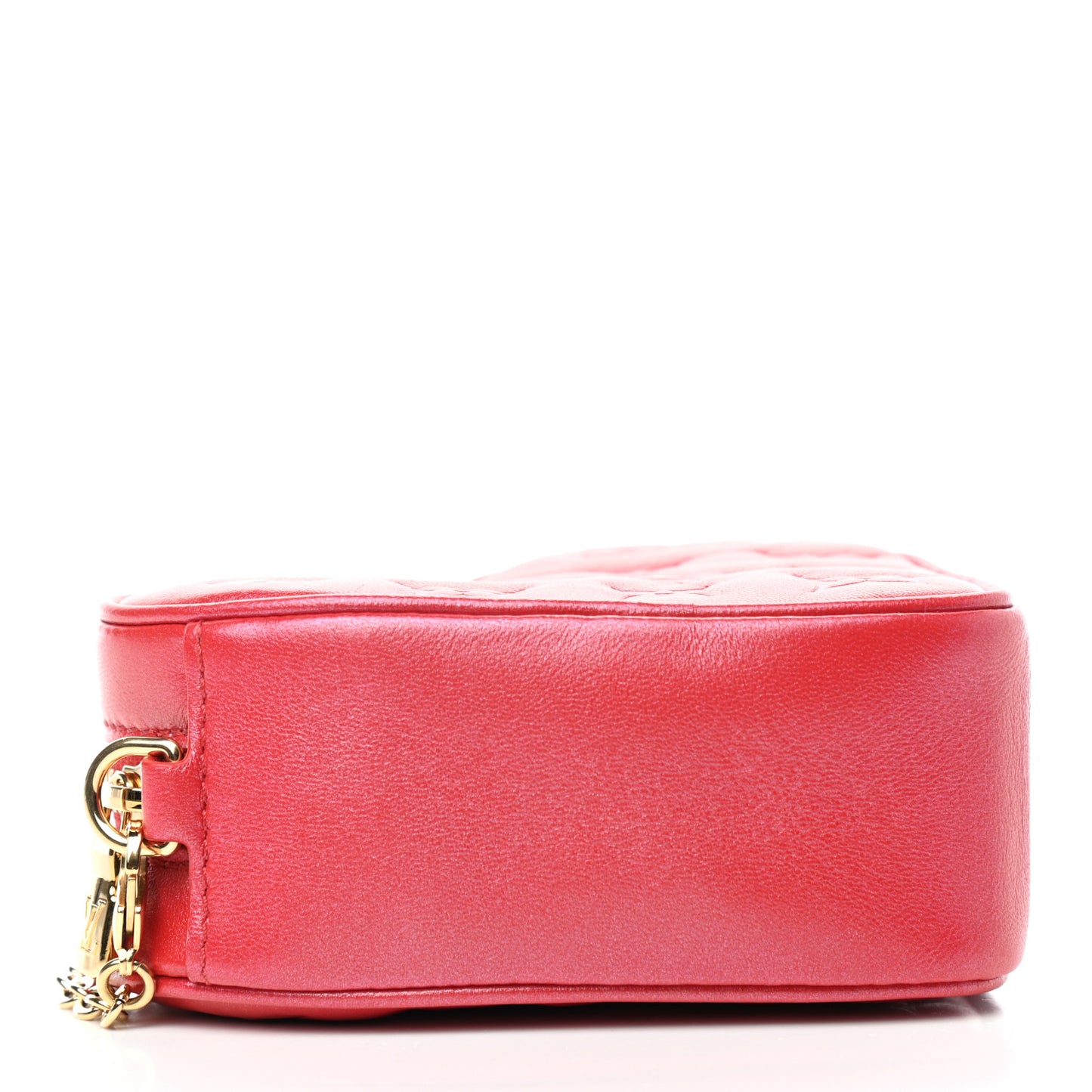 Lambskin Embossed Monogram Fall In Love Sac Coeur Heart Chain Bag Lipstick Red
