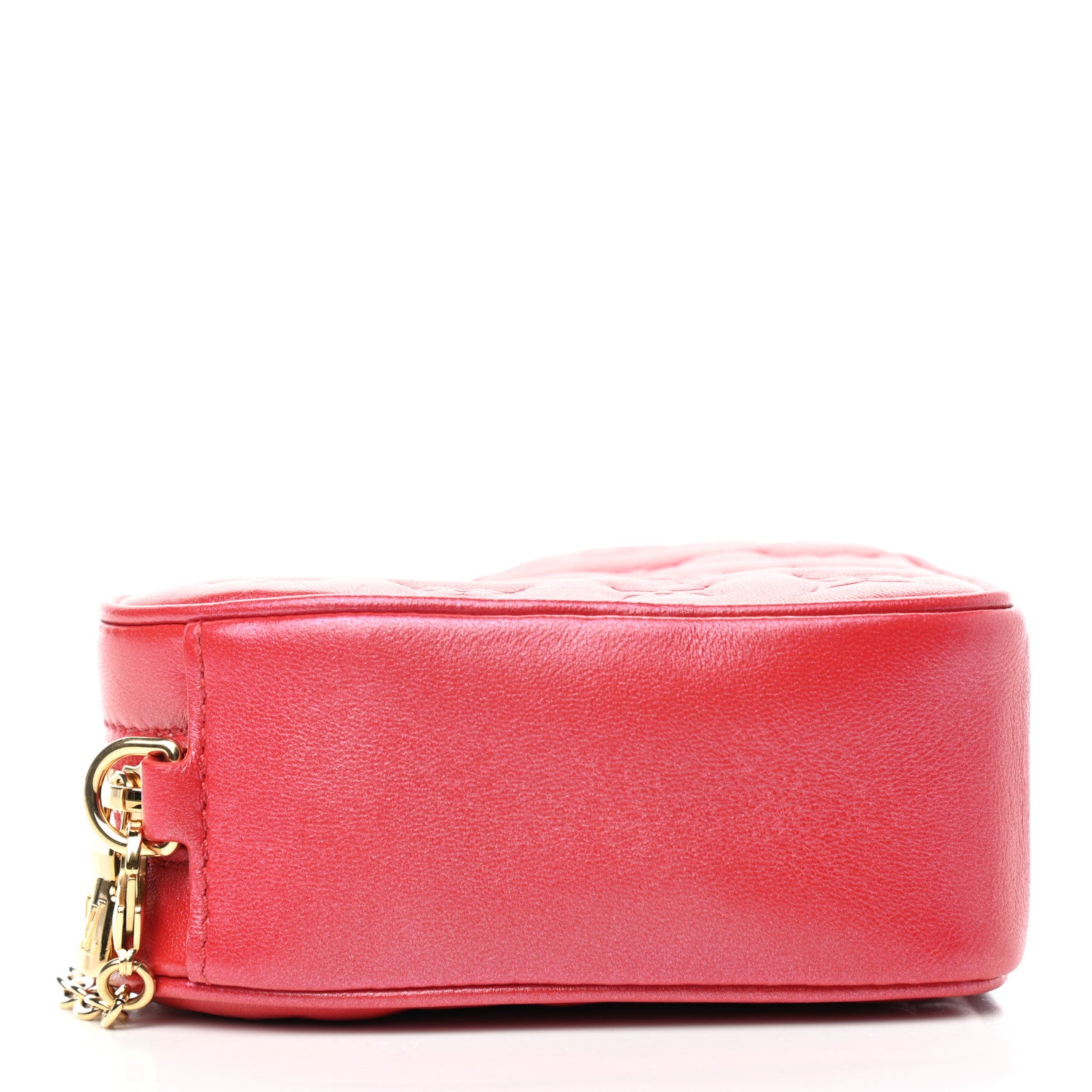 Louis Vuitton Lambskin Embossed Monogram Fall In Love Sac Coeur Heart Chain Bag Lipstick Red 3 of 5
