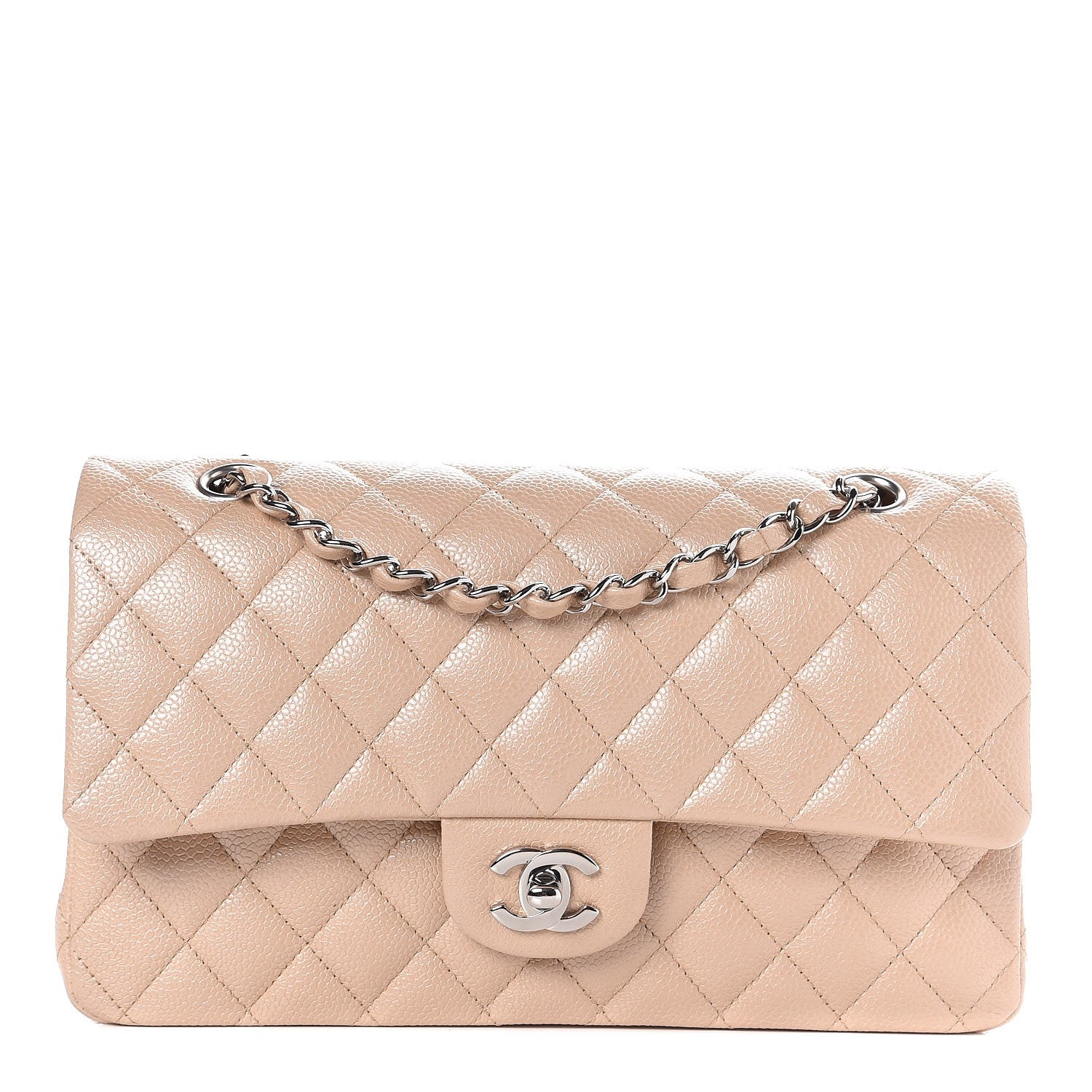 Chanel Iridescent Caviar Quilted Medium Double Flap Beige Clair 1 of 9