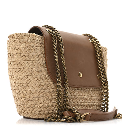 Saint Laurent Raffia Calfskin Mini Manon Natural Brick 3 of 9