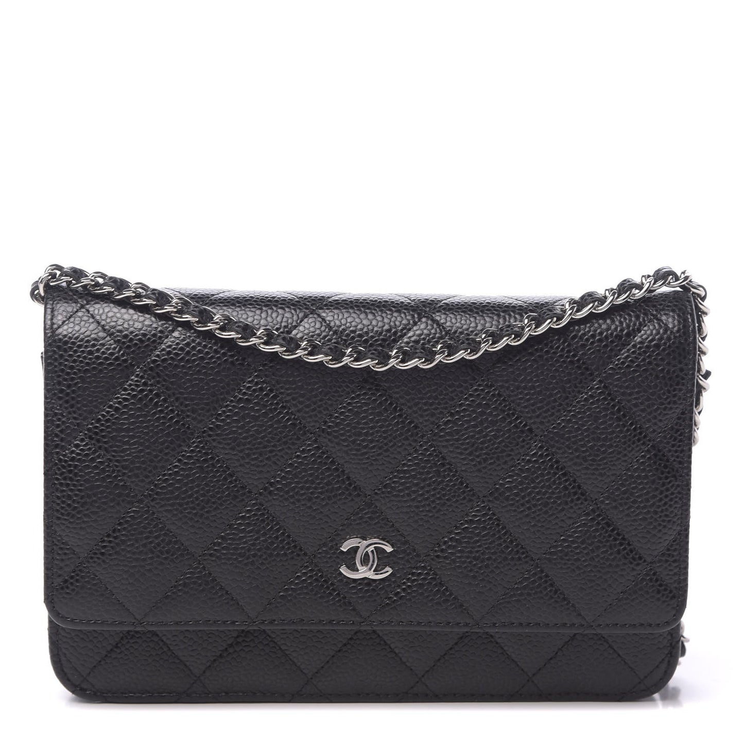 Caviar Quilted Wallet On Chain WOC Black
