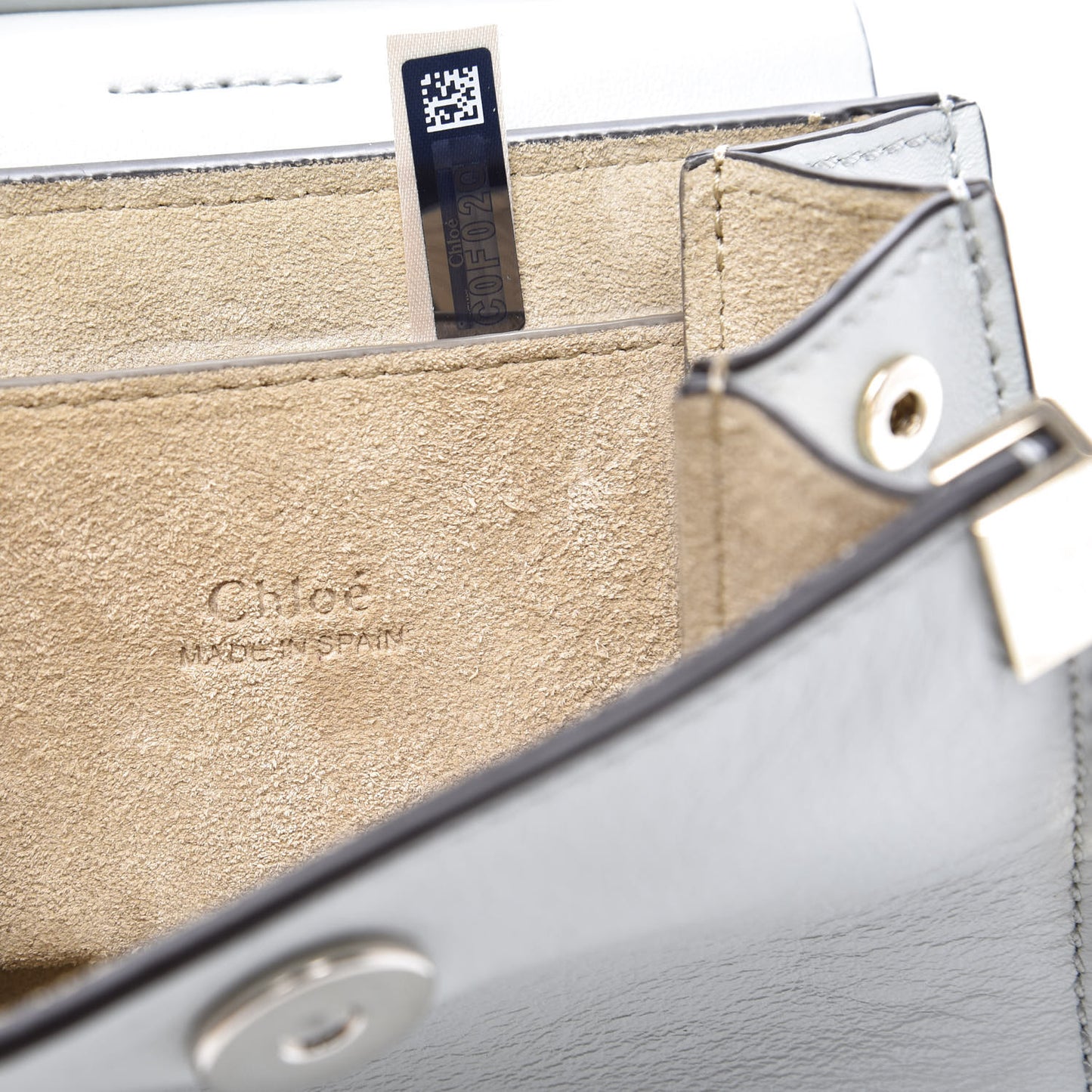 Suede Calfskin Mini Faye Bracelet Bag Airy Grey
