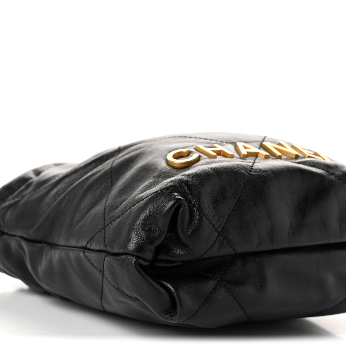 Shiny Calfskin Quilted Mini Chanel 22 Black
