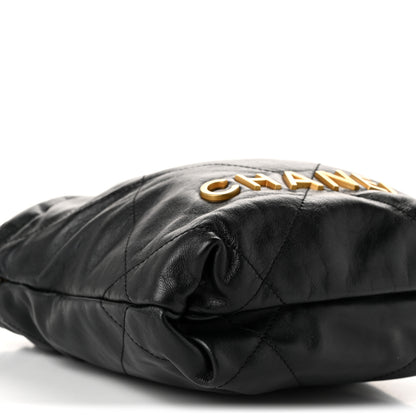 Chanel Shiny Calfskin Quilted Mini Chanel 22 Black 9 of 10