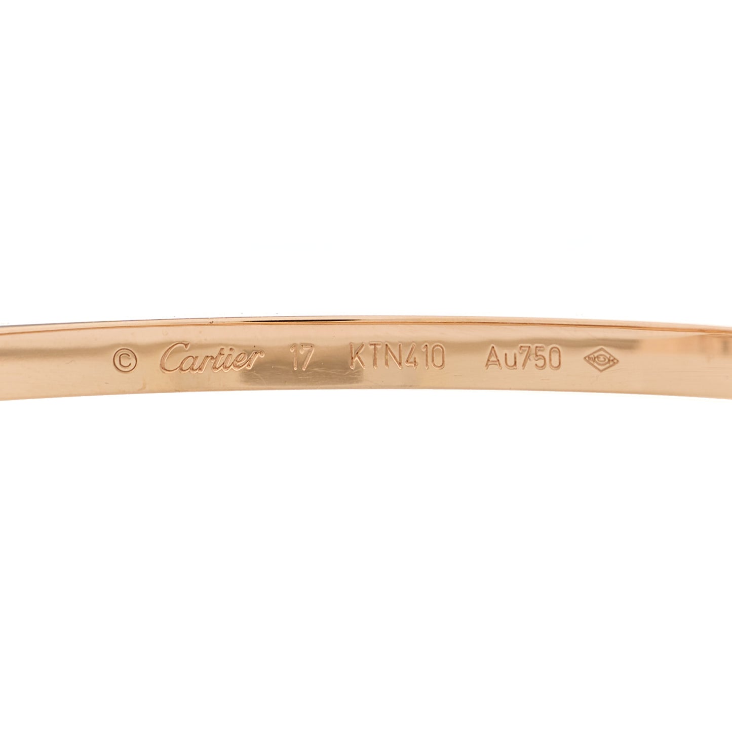 18K Pink Gold Diamond Small LOVE Paved Bracelet 17