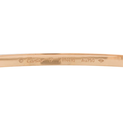 Cartier 18K Pink Gold Diamond Small LOVE Paved Bracelet 17 3 of 6