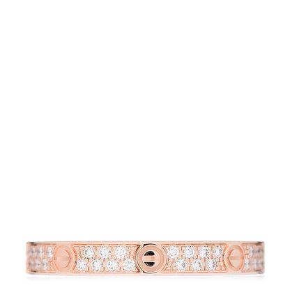 Cartier 18K Pink Gold Diamond 2.6mm LOVE Paved Band Ring 49 4.75 3 of 5