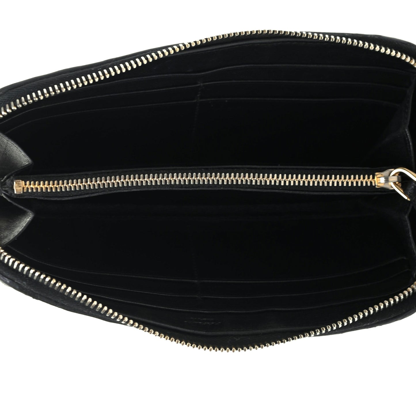 Nappa Gaufre Zip Around Wallet Black