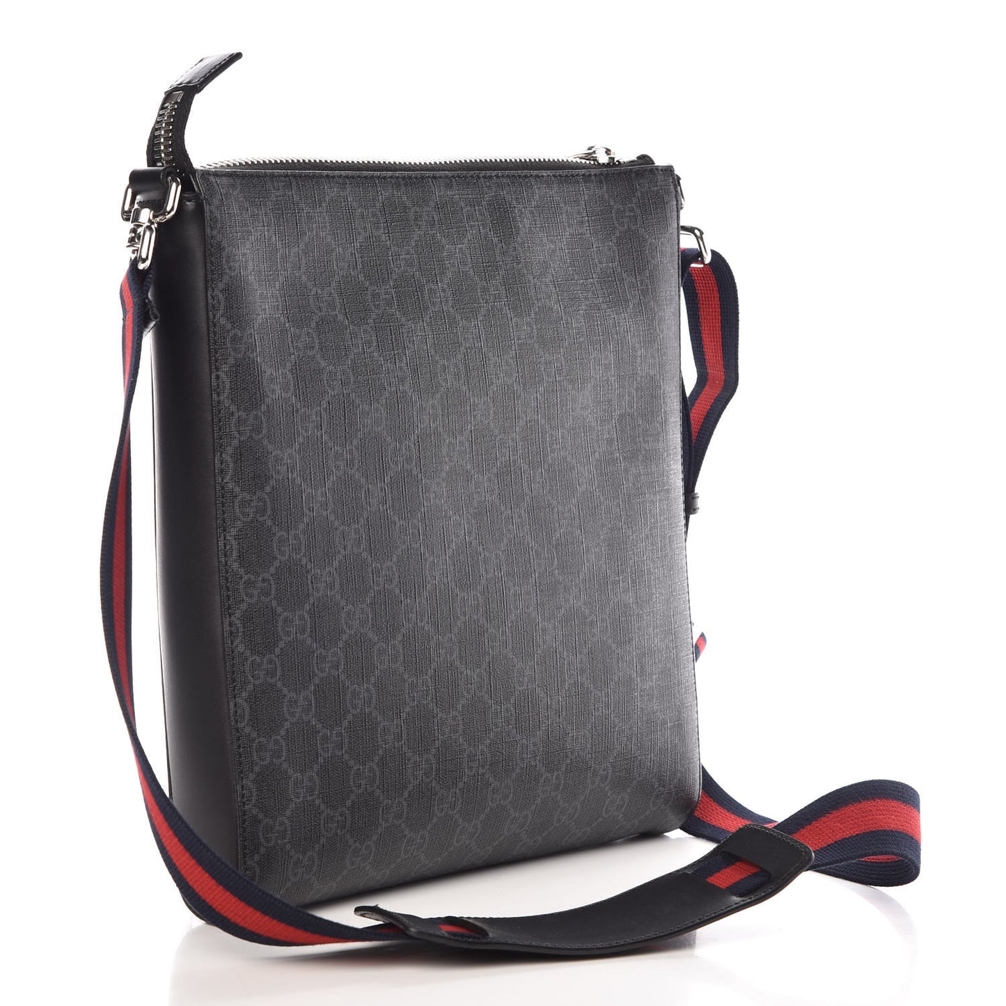 GG Supreme Monogram Night Courrier Flat Messenger Bag Black Multicolor