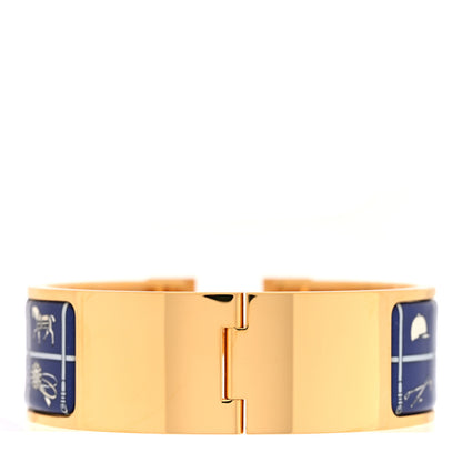 Hermes Enamel Printed Wide Couvertures et Tenues de Jour Beige Blue 3 of 4