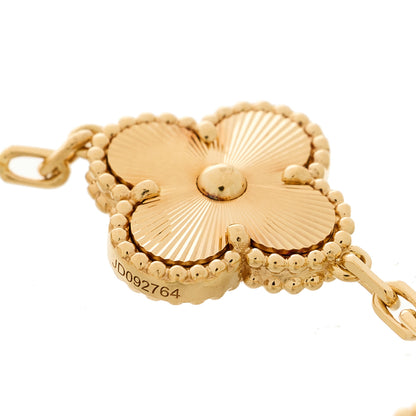 Van Cleef & Arpels 18K Yellow Gold 5 Motifs Guilloche Vintage Alhambra Bracelet 3 of 5