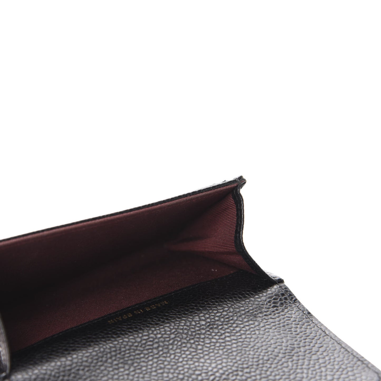 Caviar Quilted Flap Card Holder Black